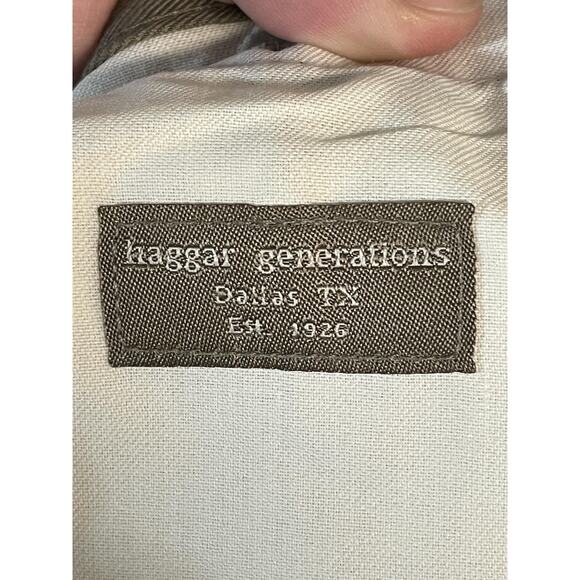 Haggar Pants Mens 44x30 Bark Freedom Khaki Pleated Classic Fit Wrinkle Free - Picture 10 of 11